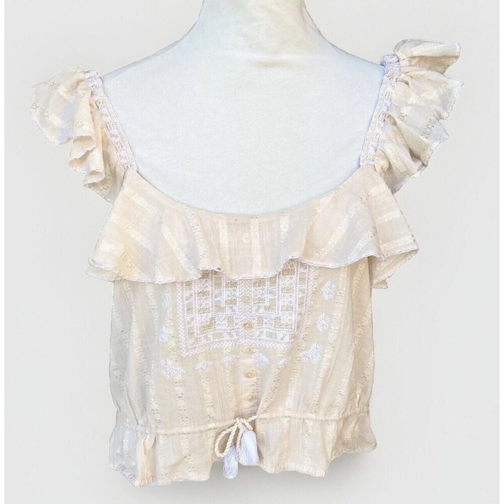 Love Sam Womens Midsummer Moments Cropped Top Size S Cream $180 NG99 - Picture 3 of 11